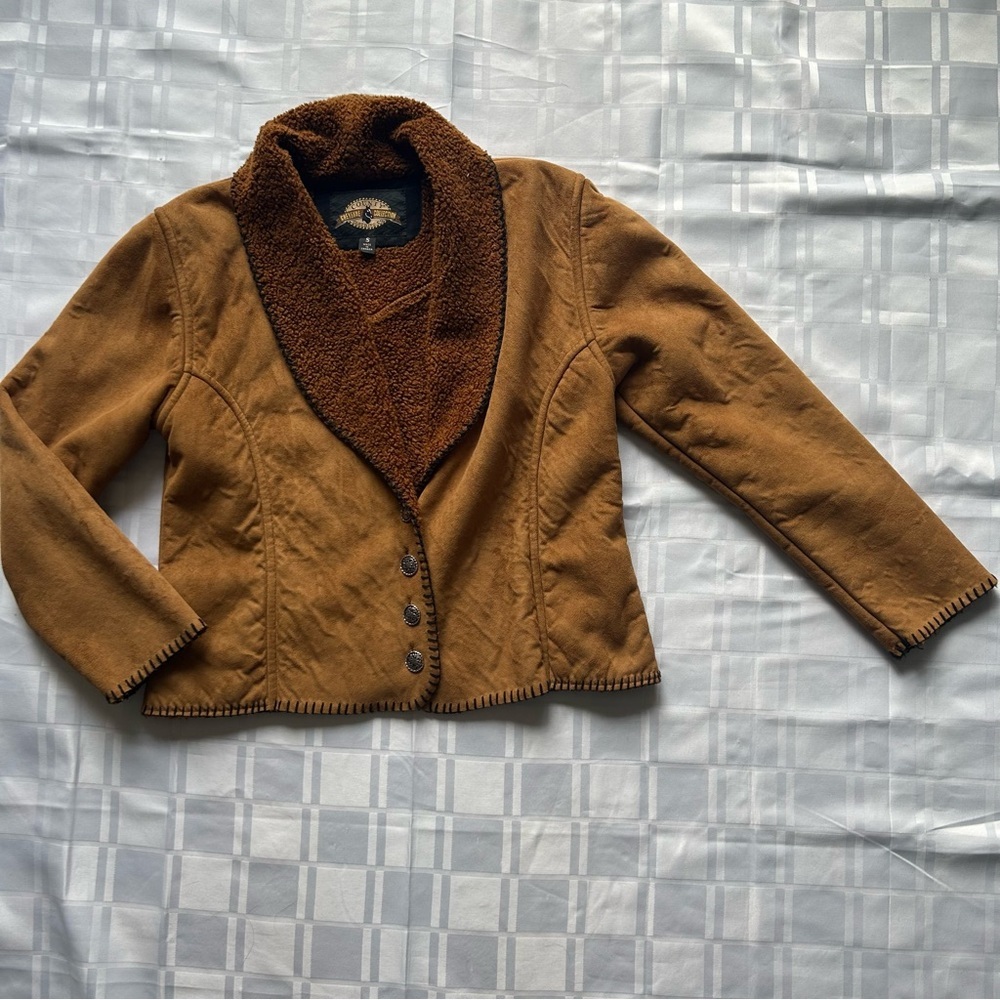 Country Clothing Co. Brown Faux Suede Sherpa Lined Jacket